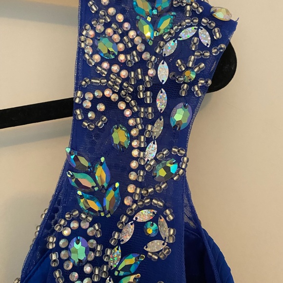 Studio 17 Royal Blue One Shoulder Dress size 8 - Picture 8 of 13